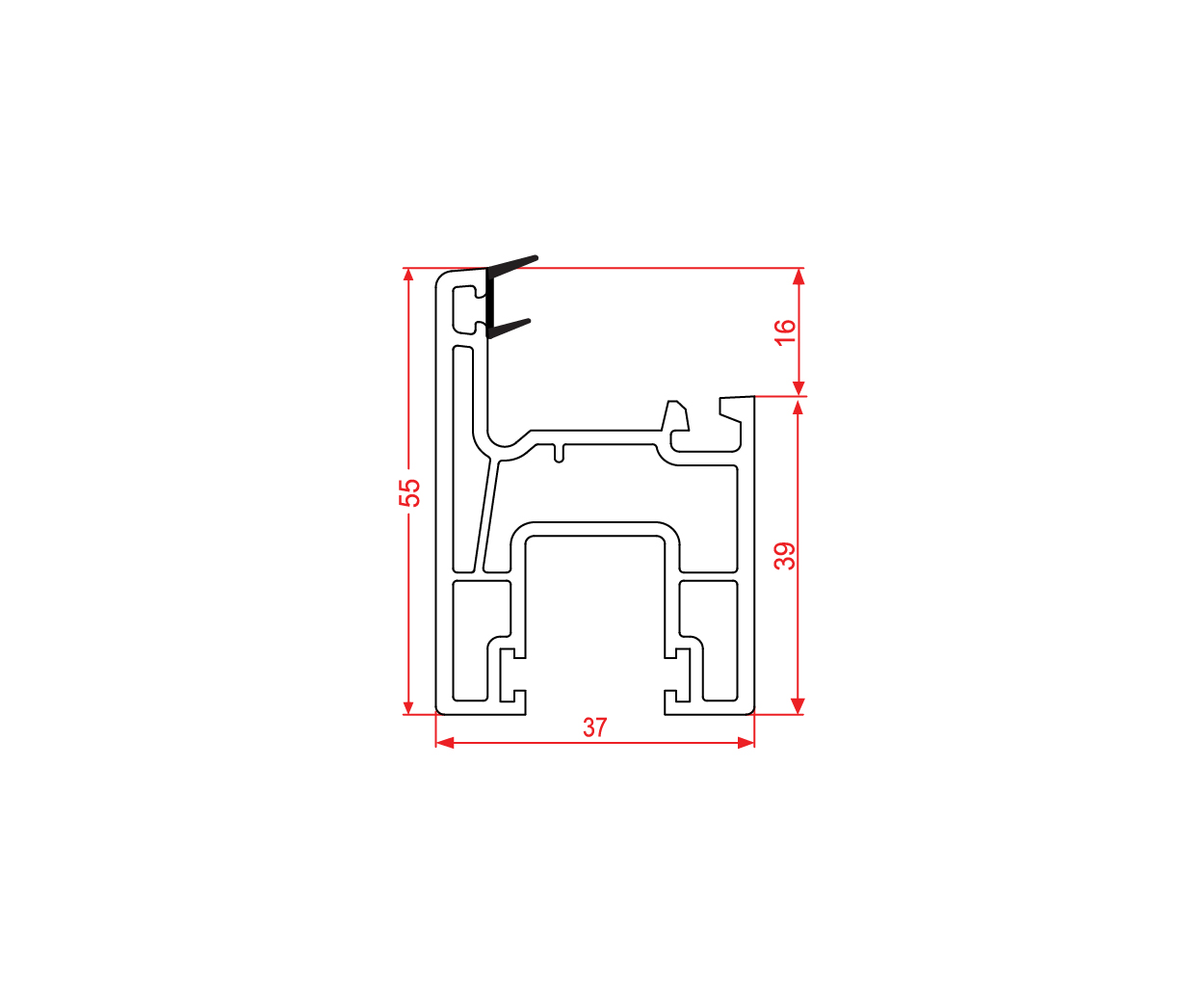 Sliding Sash 55mm